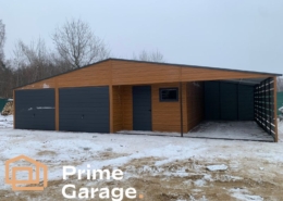 Garaż: szer: 12m x 7dł: m Jasny złoty dąb