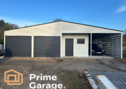 Garaż: szer: 12m x dł: 7 m brudny biały + wiata